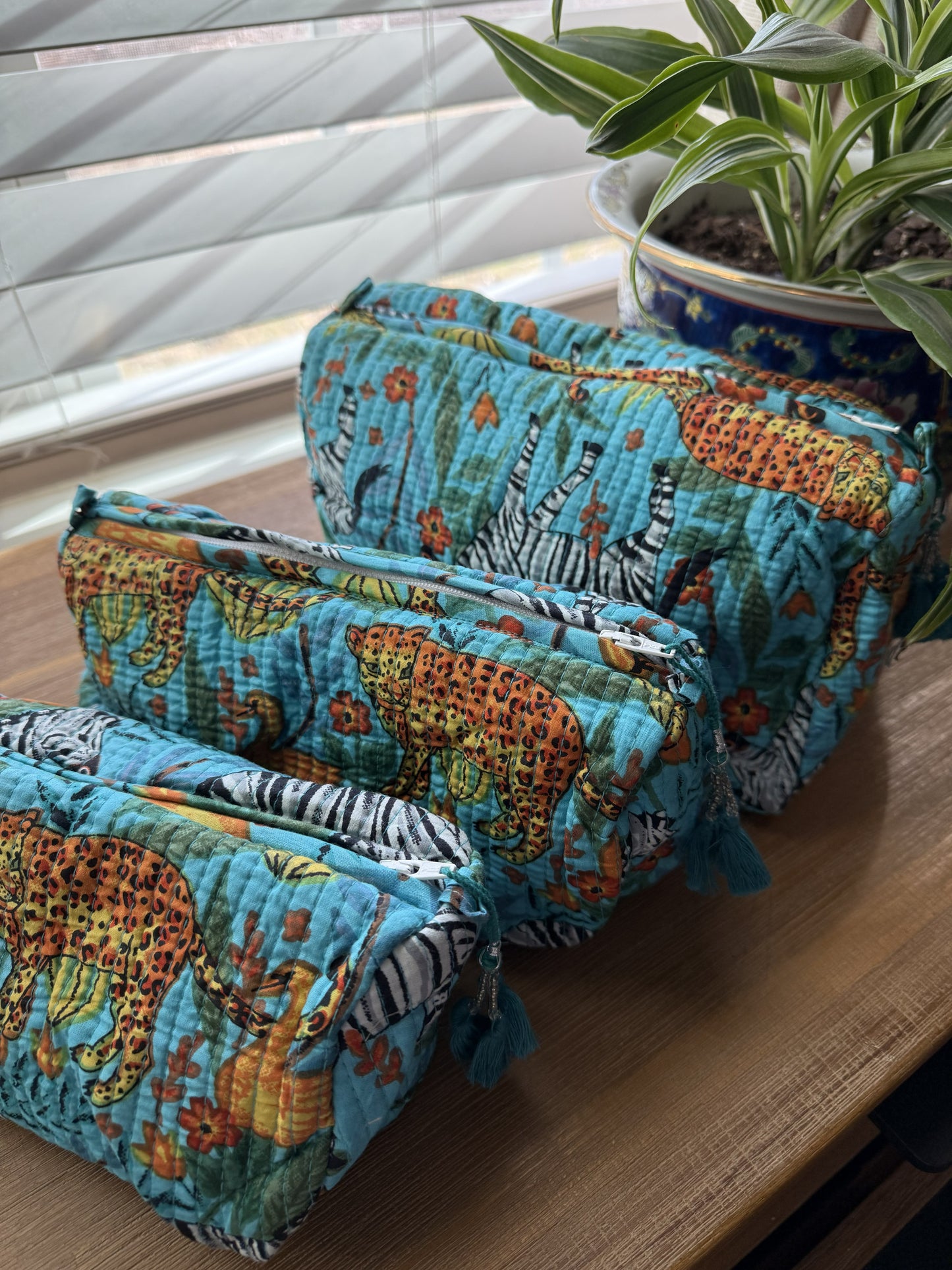Blue Jungle Cosmetic Bag