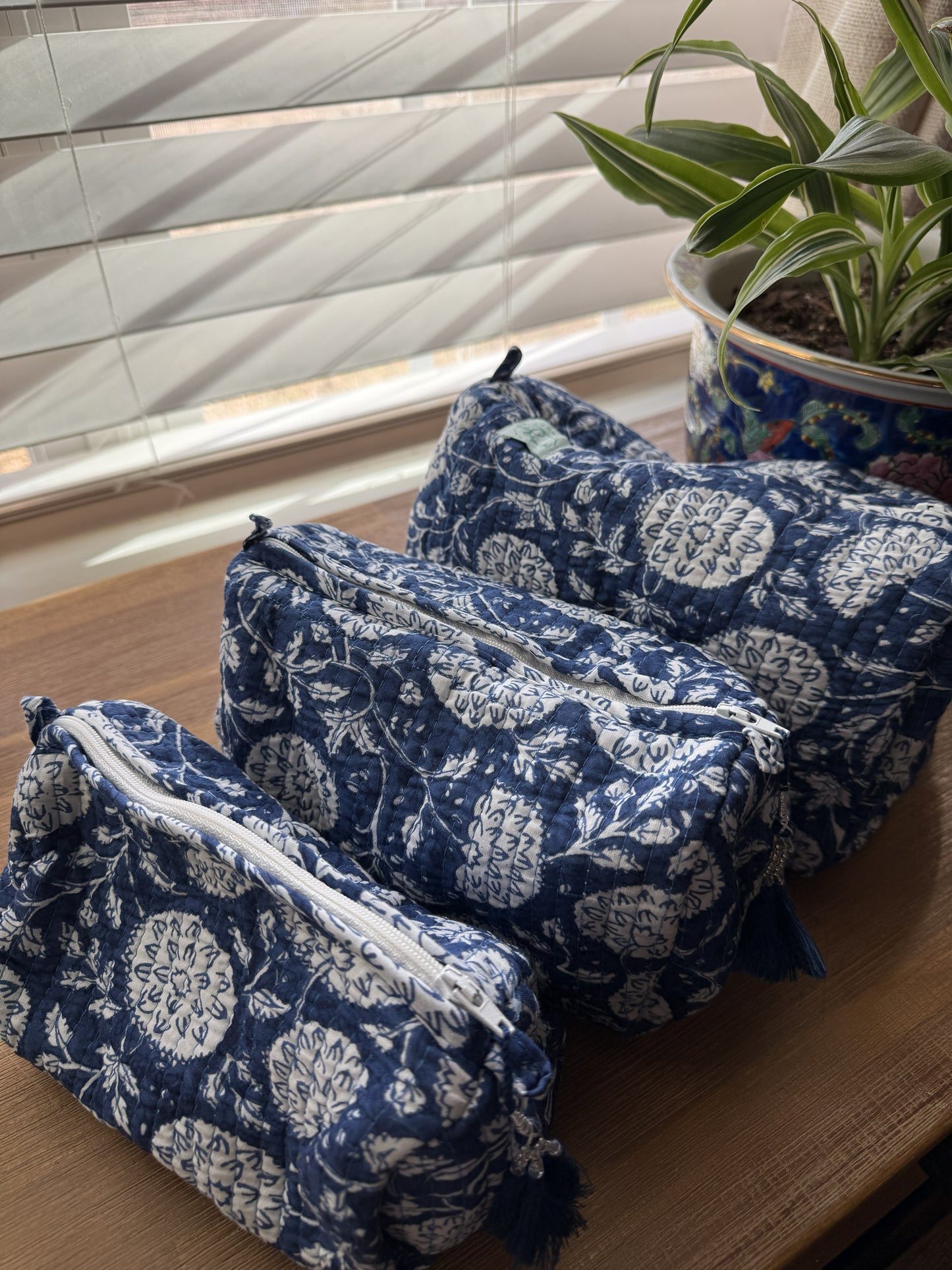 Navy & White Cosmetic Bag