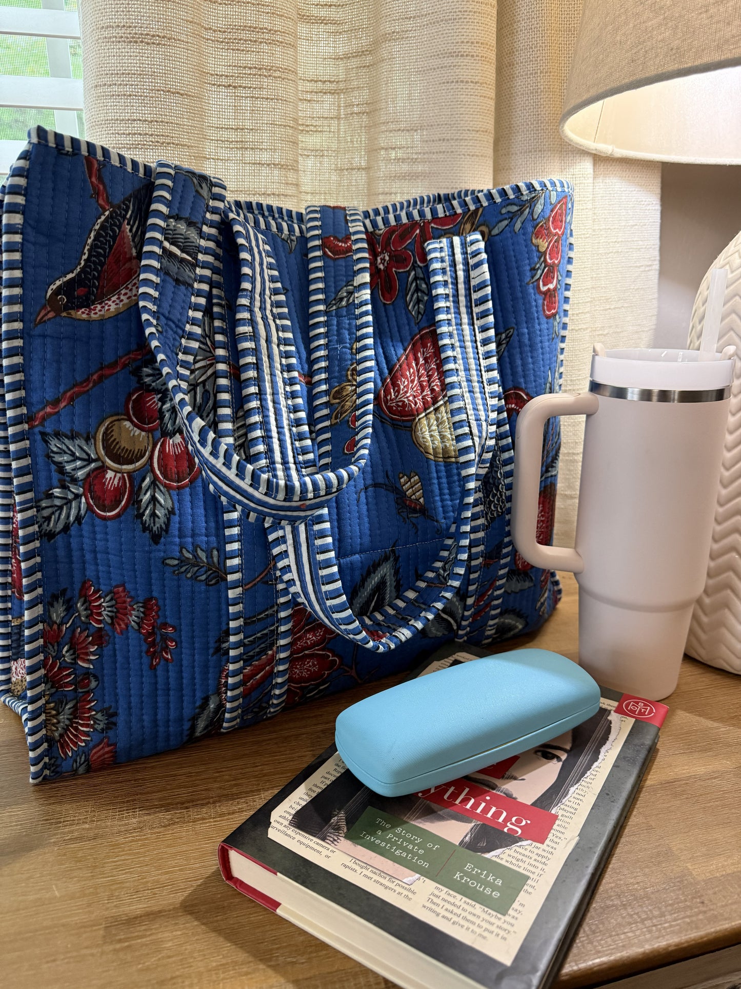 Royal Blue Pheasant Tote Bag