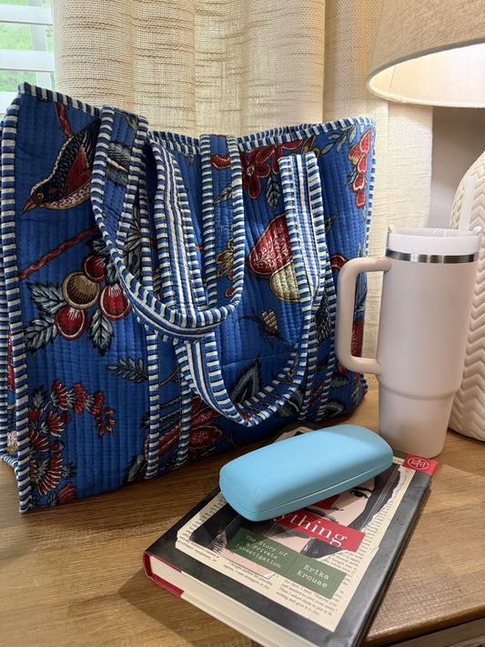 Royal Blue Pheasant Tote Bag